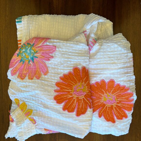 THML White Embroidered Puff Sleeve Top Size Extra Small - Picture 12 of 16